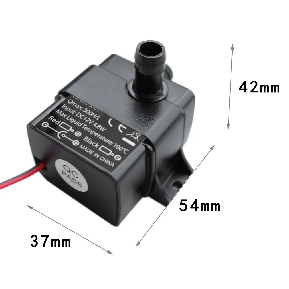 QR30E DC 12V 4.2W 240L/H Water Pump Flow Rate CPU Cooling Car Brushless Home Car High Performance Waterproof Brushless Pump