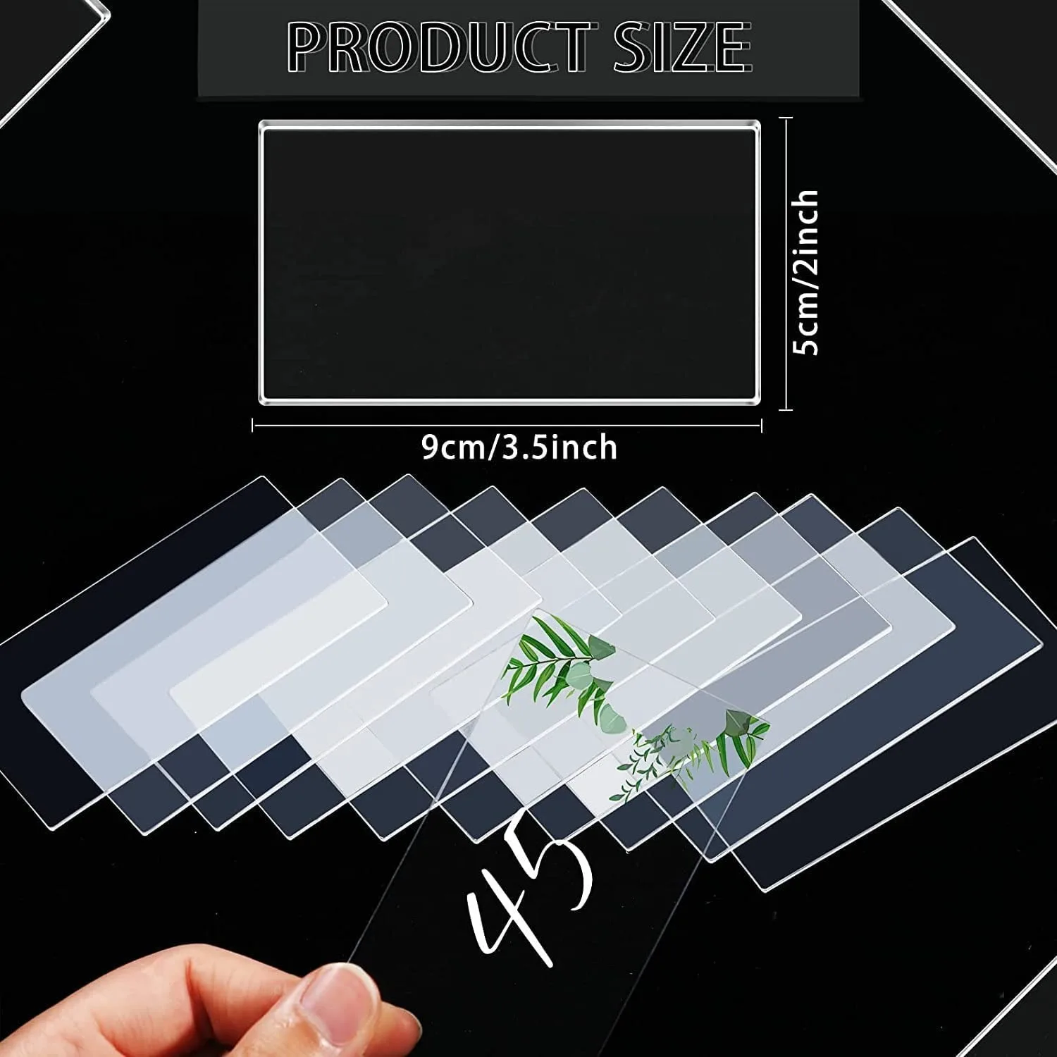 Clear Acrylic Sheets Blank Acrylic Signs, 5x9cm(1mm) Thick Sheet Cast Board,Plexi Glass for Paint DIY Engrave