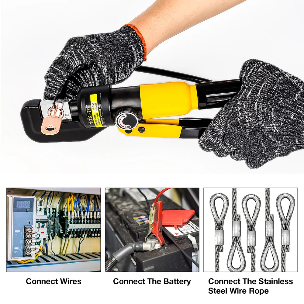 Hydraulic Crimping Pliers 4-70mm&sup2; YQK-70 Pressure 8T Home DIY Cable Terminal Crimping