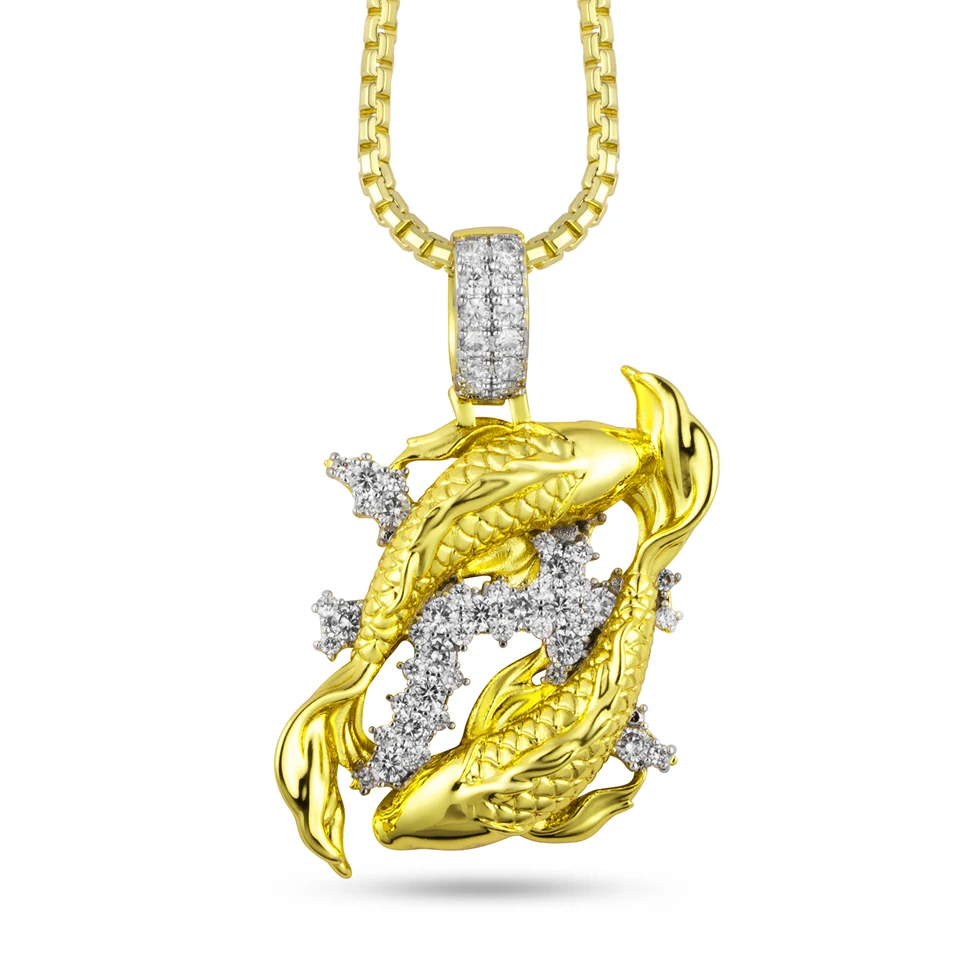 VANAXIN Aries12 Constellations Necklace Pendant  For Women Men Iced Out  Birthday Gifts