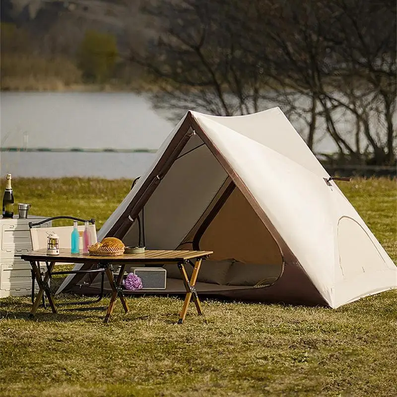 

Outdoor Camping Tent Portable Auto Open Triangular Shelter With Stakes Sunproof Tent Easy Setup Outdoor Shade For Picnicking
