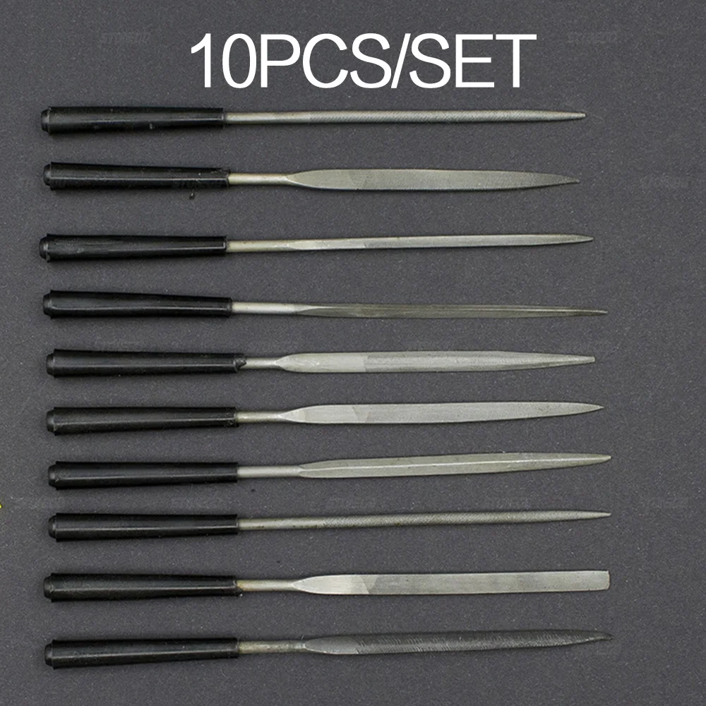 STONEGO Needle Files Set, 5PCS/10PCS, 3x140mm, for Jewelers, Diamond Carving, Metal, Glass and Stone Crafts, Hand Tool