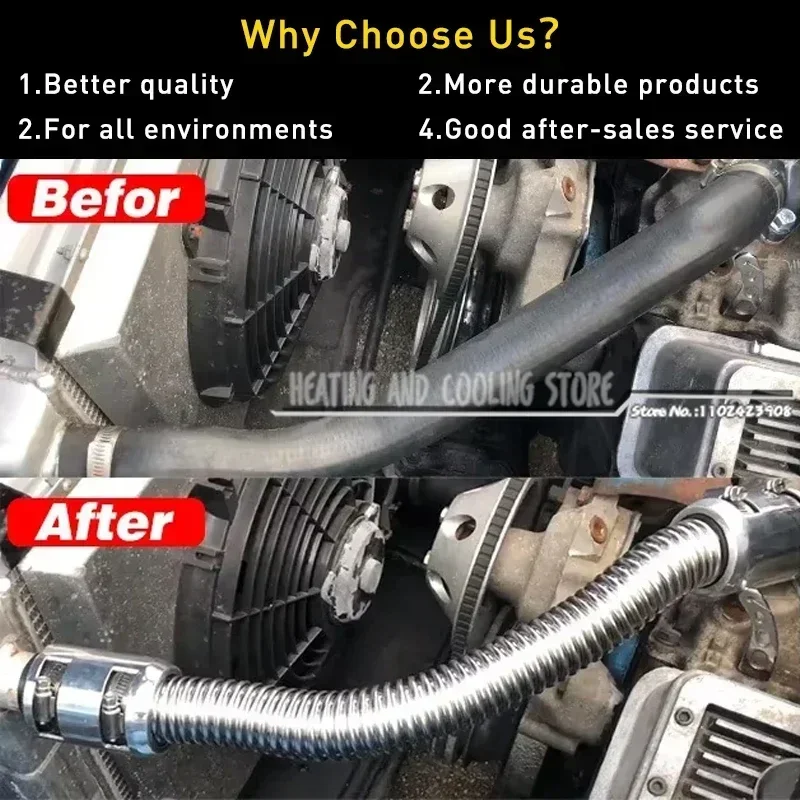 Tubo Flessibile di Scarico per Riscaldatore Diesel in Acciaio Inossidabile da 198 cm, Connettore per Uscita d'Aria da Parcheggio da 2 kW/5 kW/8 kW con 2 Fascette Stringitubo per Manutenzione | IT