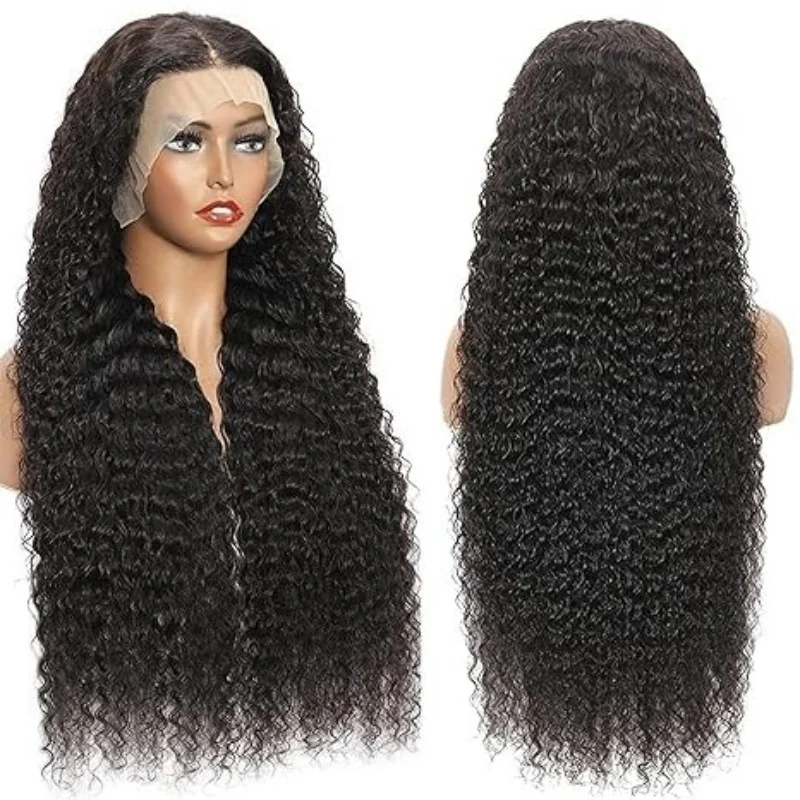 13x6 Curly Deep wave wigs human hair 40 inch HD Frontal Lace 100% real human hair wigs for women 220 density Brazilian wig