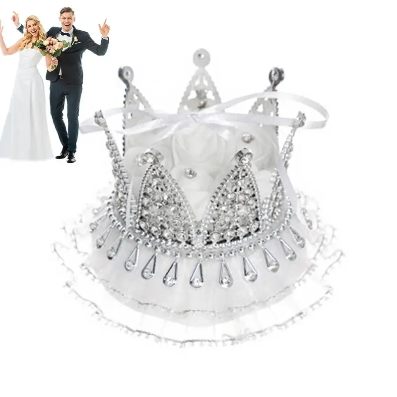 

Crown Ring Holder Mini Small Ring Box Portable Wedding Ring Pillow Box Valentine's Day Proposal Ring Gift Box Centerpiece Decor