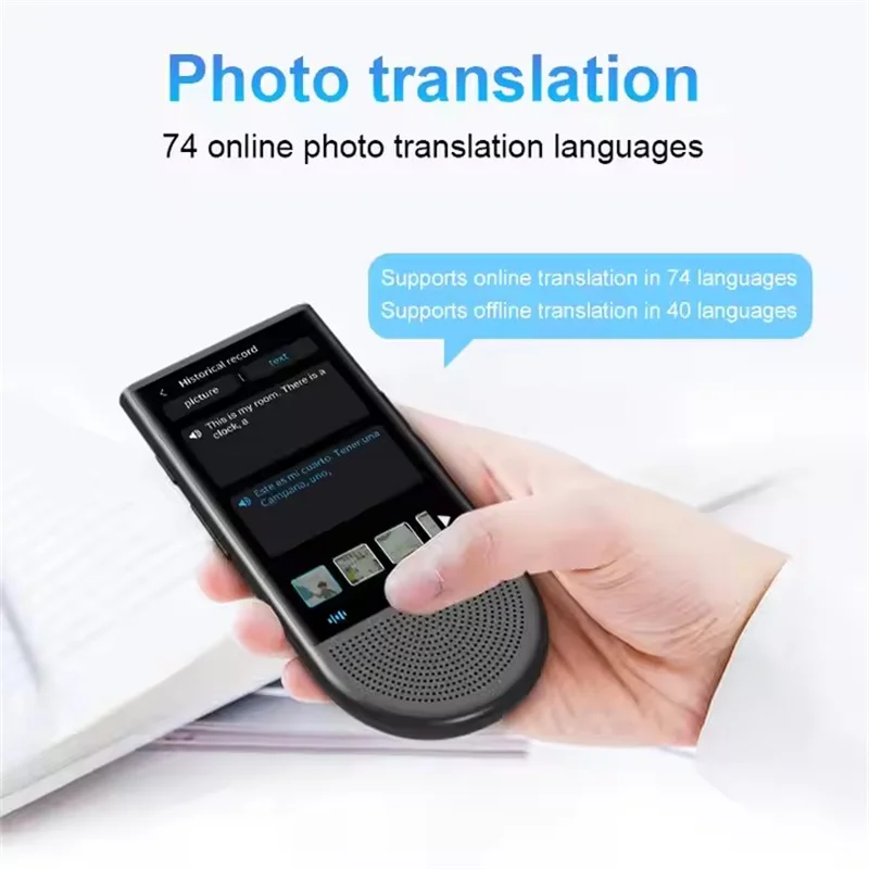 AI Voice Translator Portable 4G SIM Card 16G Memory 148 Languages Real-time Intelligent S15 Translated Machine Business Travel