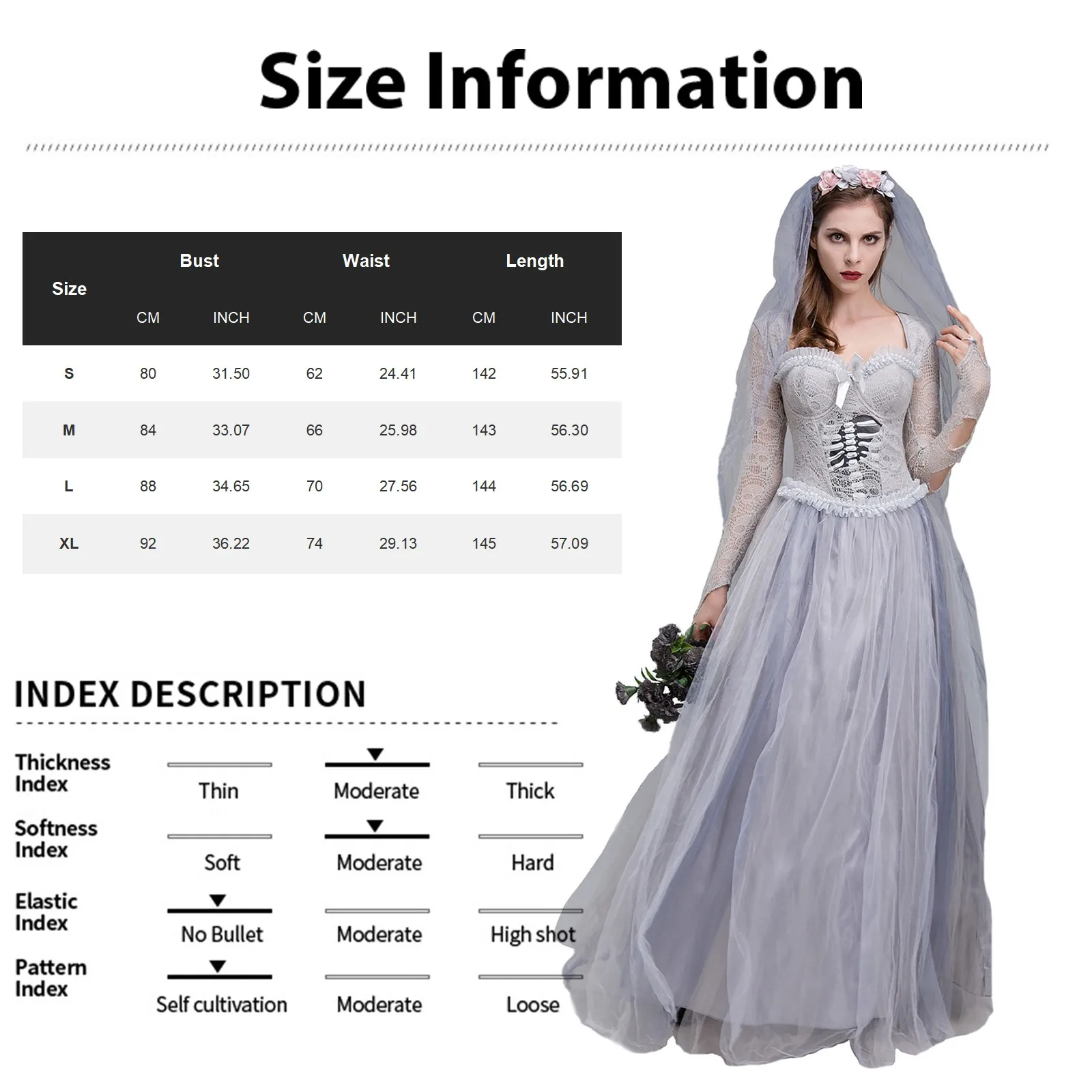 Party Attire Halloween Women'S Ghost Bride Costume Women'S Costume Horror Ghost Bride Cosplay Dress Performance