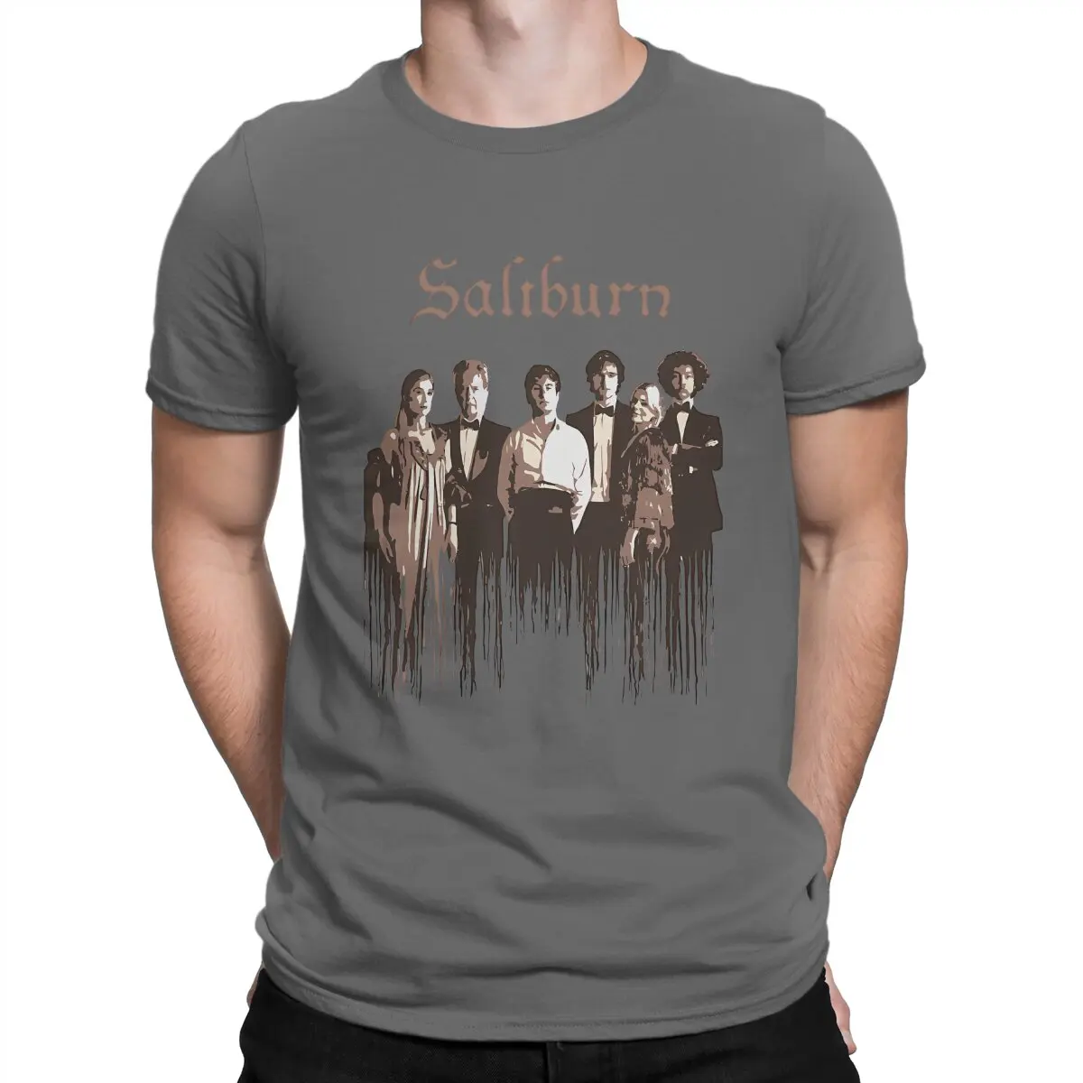 thumbnail image 1 of Camisetas de película para hombre, camisetas únicas de Saltburn, camisetas de manga corta con cuello redondo, camisetas de algodón de verano, 1 of 7