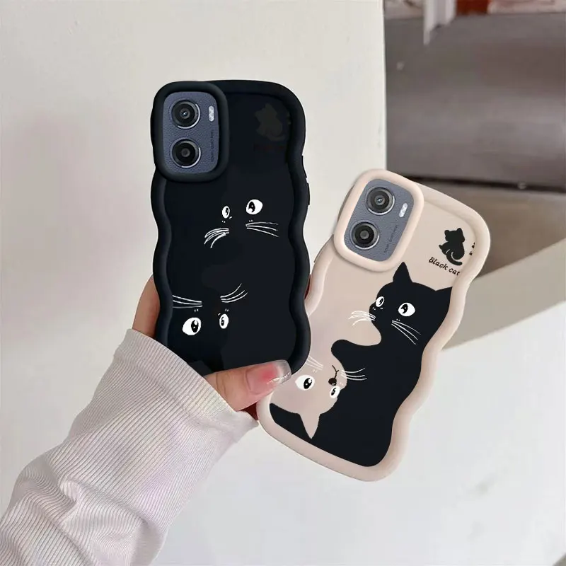 Stylish Black Cat Shockproof Flexible Phone Cover