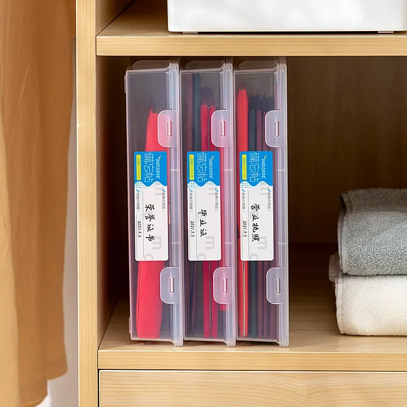 Desktop Office Test Paper Storage Certificate Storage Box Transparent Data Sorting File Box Book A4 Document