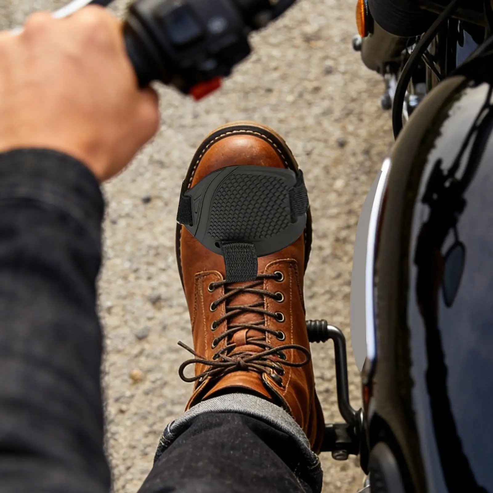 오토바이 변속기 커버 미끄럼 방지 통기성 풋 패드 기어 및 브레이크 페달용 유연한 보호, 더트 바이크 모터바이크 라이딩