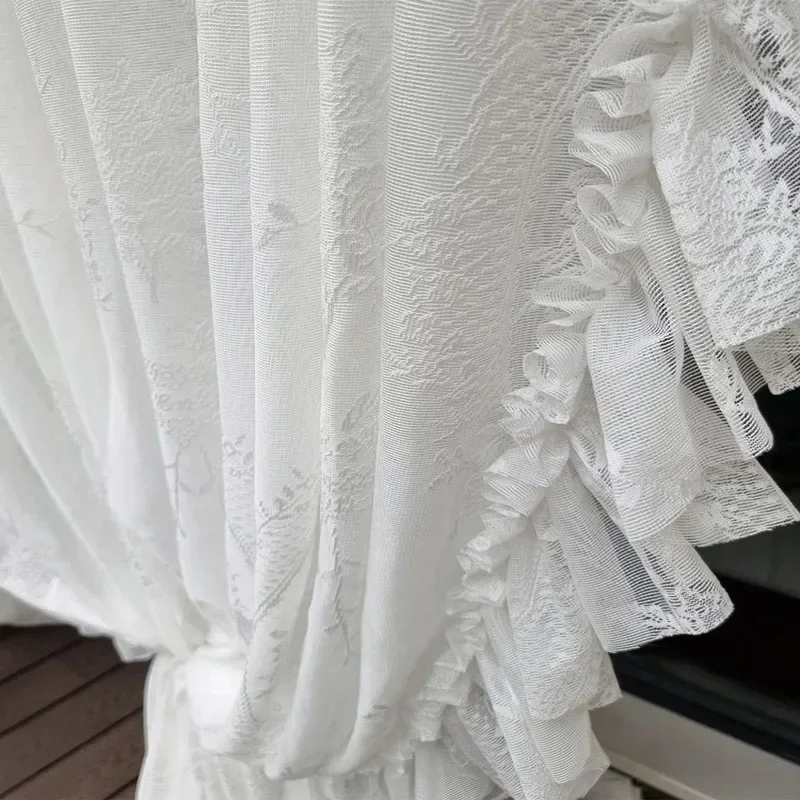 Cortinas Blancas Transparentes Jayla Con Encaje Para Dormito | Cuotas