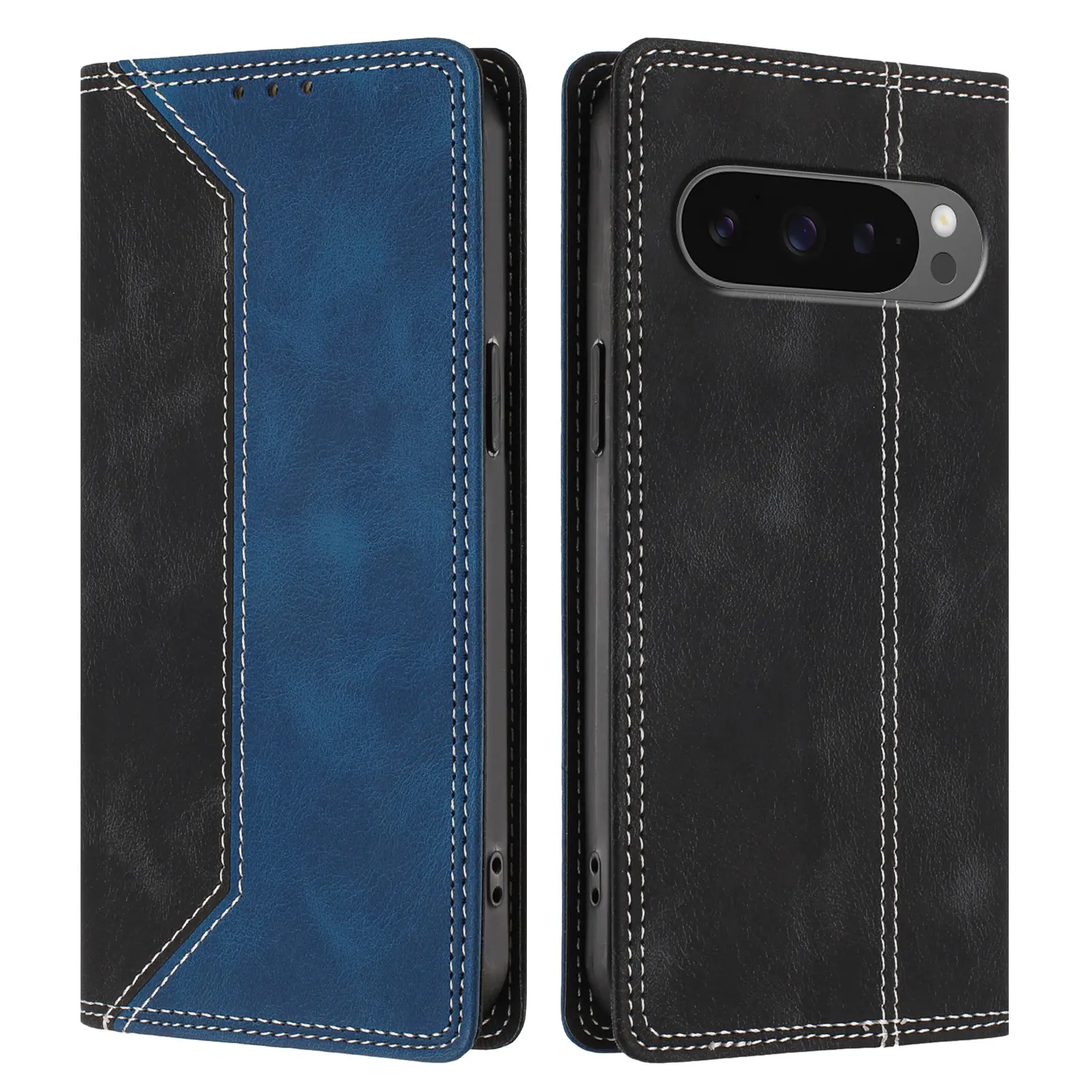 Magnetic Leather Wallet Case with RFID Blocking & Shockproof Protection