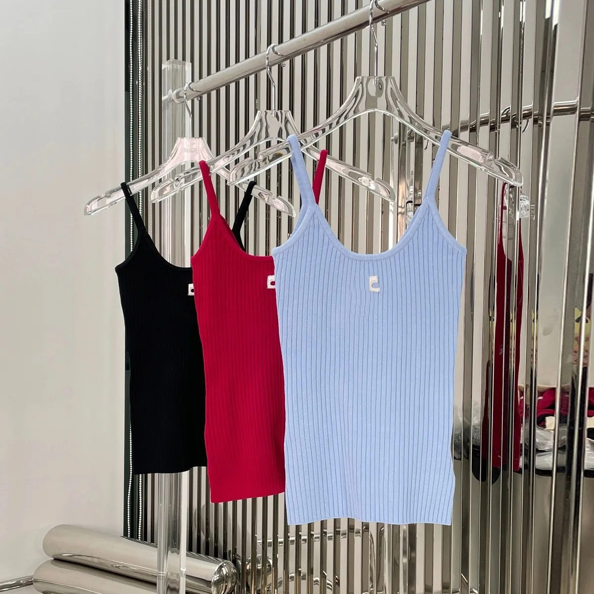 

Small embroidery knitted camisole for women spring and summer new knitted small top