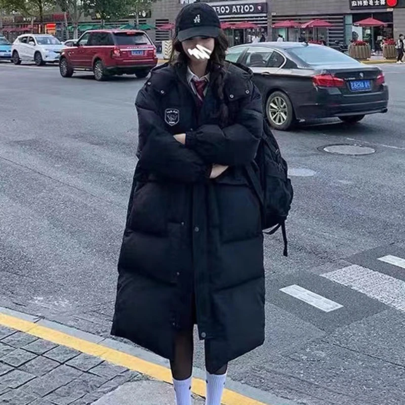 2023 New Women Down Cotton Coat Winter Jacket Female Mid Length Version Parkas Loose Hooded Outwear Thick Warm Outcoat cotton jacket female 2021 autumn and winter new jacket female korean version ins retro loose thick long sleeved warm cotton coat