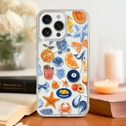 Summer Ocean Fruits Transparent Magnetic Phone Case for iPhone 14 Plus (A01)