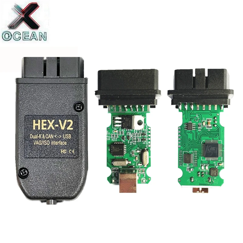Il Più Nuovo Scanner Vag Com 23.3 Hex-V2 Vagcom Vcds Interfaccia Usb Per Vw Audi Skoda Seat Unlimited Vins Atmega162 Multilingue Obd