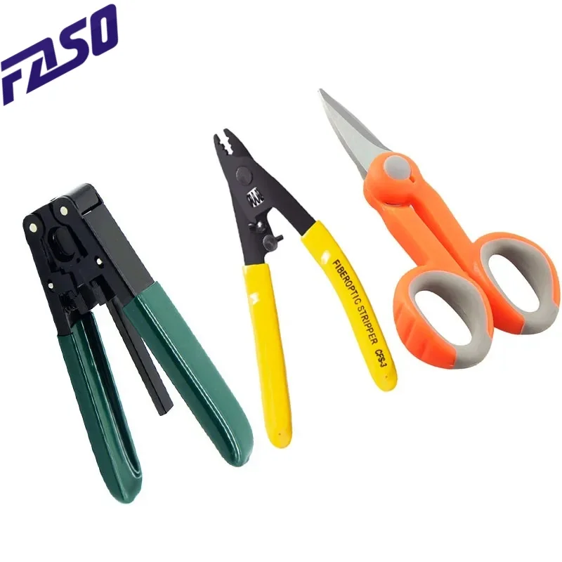 Pack of 3 Fiber Optic Cable Pliers Stripper Tool CFS-3 Fiber Optical Pliers Stripper Kevlar Scissors Ftth Equipment