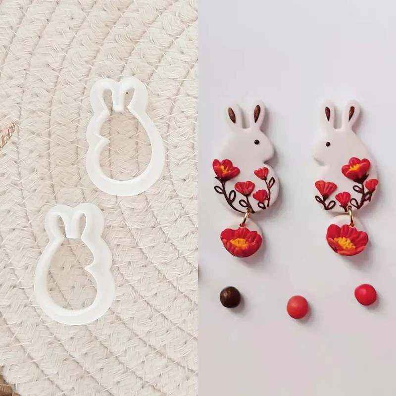 Polymer Clay Tools Animal Soft Pottery Polymer Clay Molds Snake/Rabbit/Butterfly Clay Cutter DIY Earring Jewelry Pendant Cutting Mold