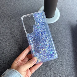 Luminous Glitter Bling Shockproof Phone Case - Floating Design - Galaxy S26 Ultra (Purple)