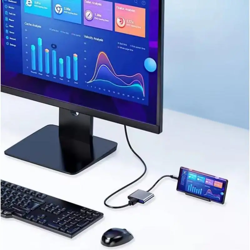 3 in 1 Docking Station Usb Hub USB C to HDMI-compatible Macbook Air Converter Type Mobile Phone Accessories Phones usb hub adapter type c docking station usb hub converter cable converter docking station
