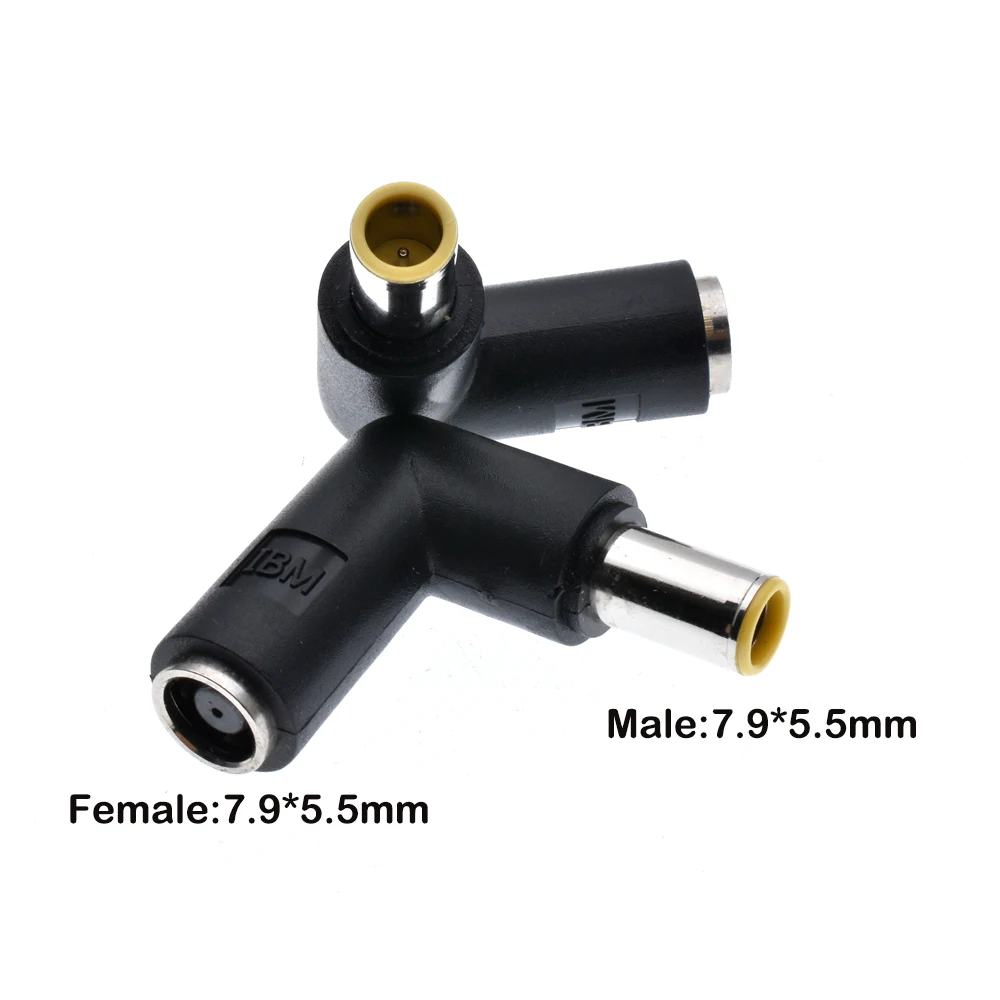 

DC 7.9 x 5.5mm Female To Male Right Angle Power Connector Adapter for Lenovo IBM