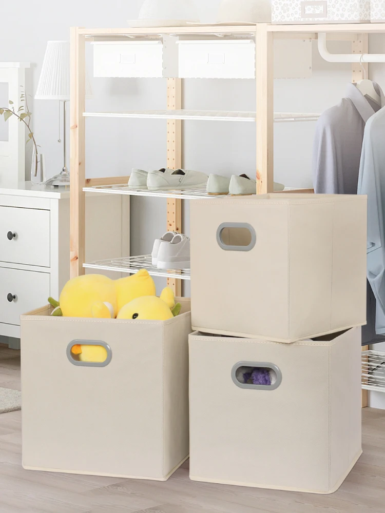 Square Grid Storage Box Home Dormitory Stackable Storage Bin Bookcase Storage Box Toy Miscellaneous Item Organizer Basket - 2