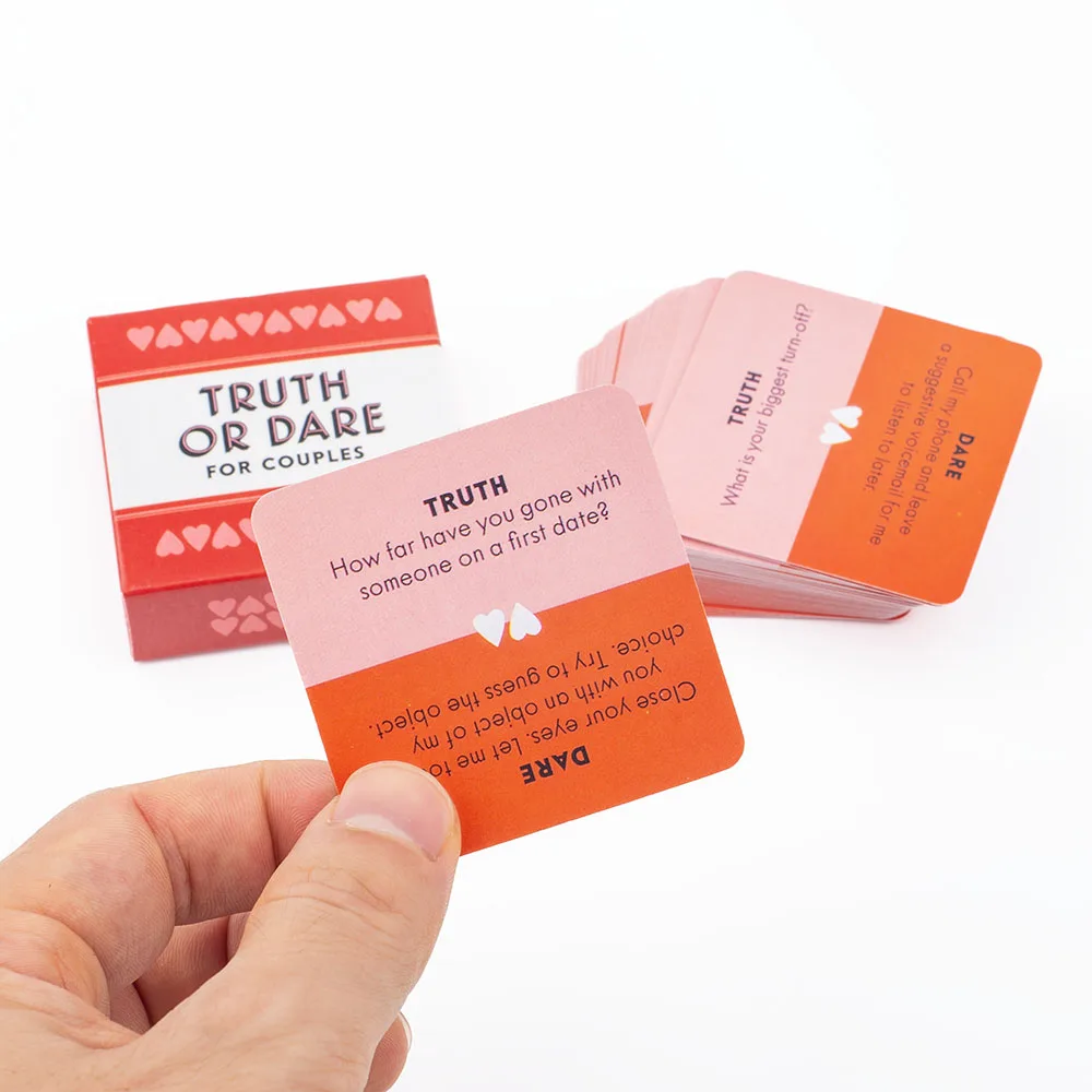 Truth or Dare for Couples Naughty Adult Party Board Game Set 51 Questions Sexy Date Night Drunk Couples Drinking Card Game 5x5cm