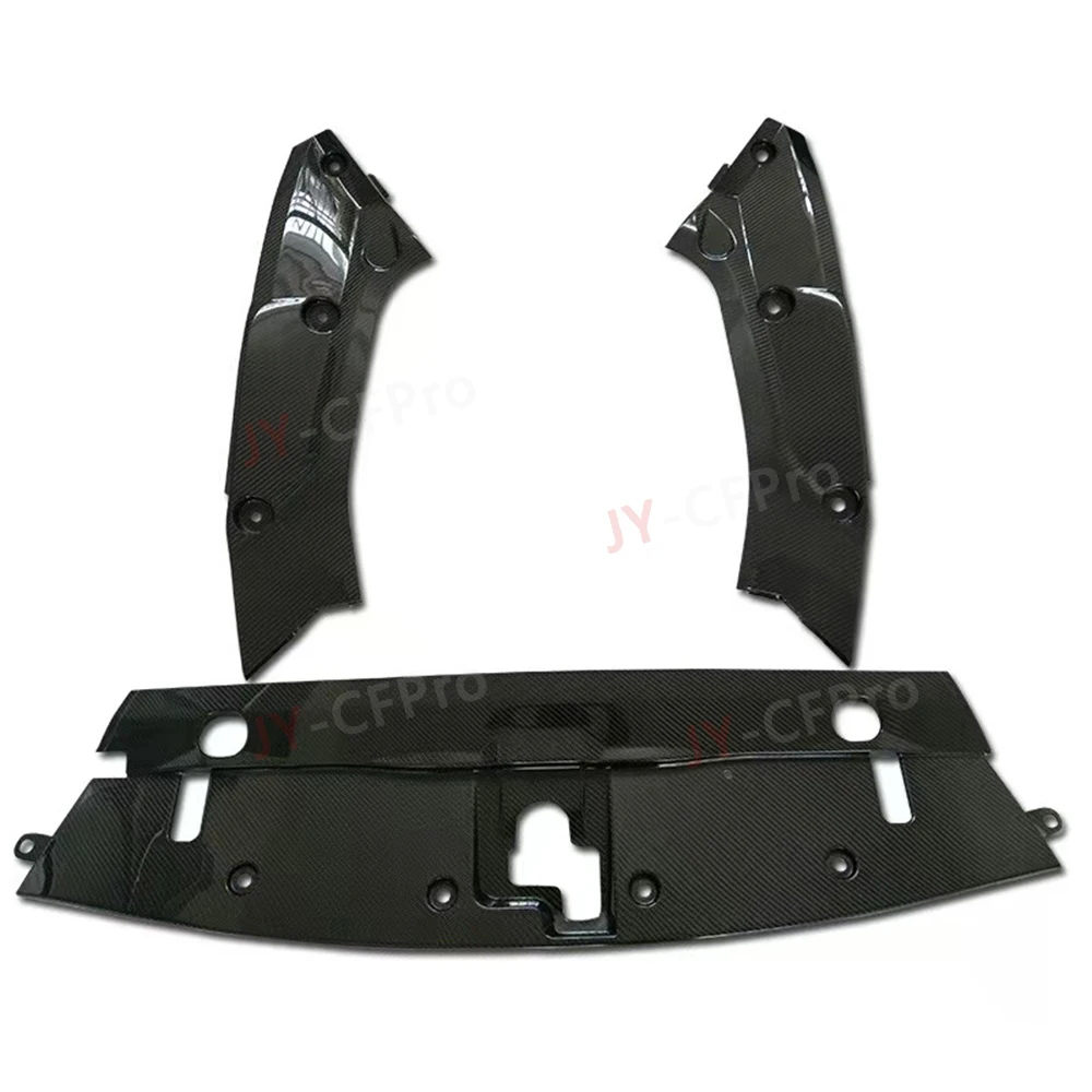 닛산 GTR R35 배터리 커버 2008-2024용 R35 3PCS 리얼 카본 파이버 프론트 범퍼 엔진 냉각 커버 개폐식 패널 커버