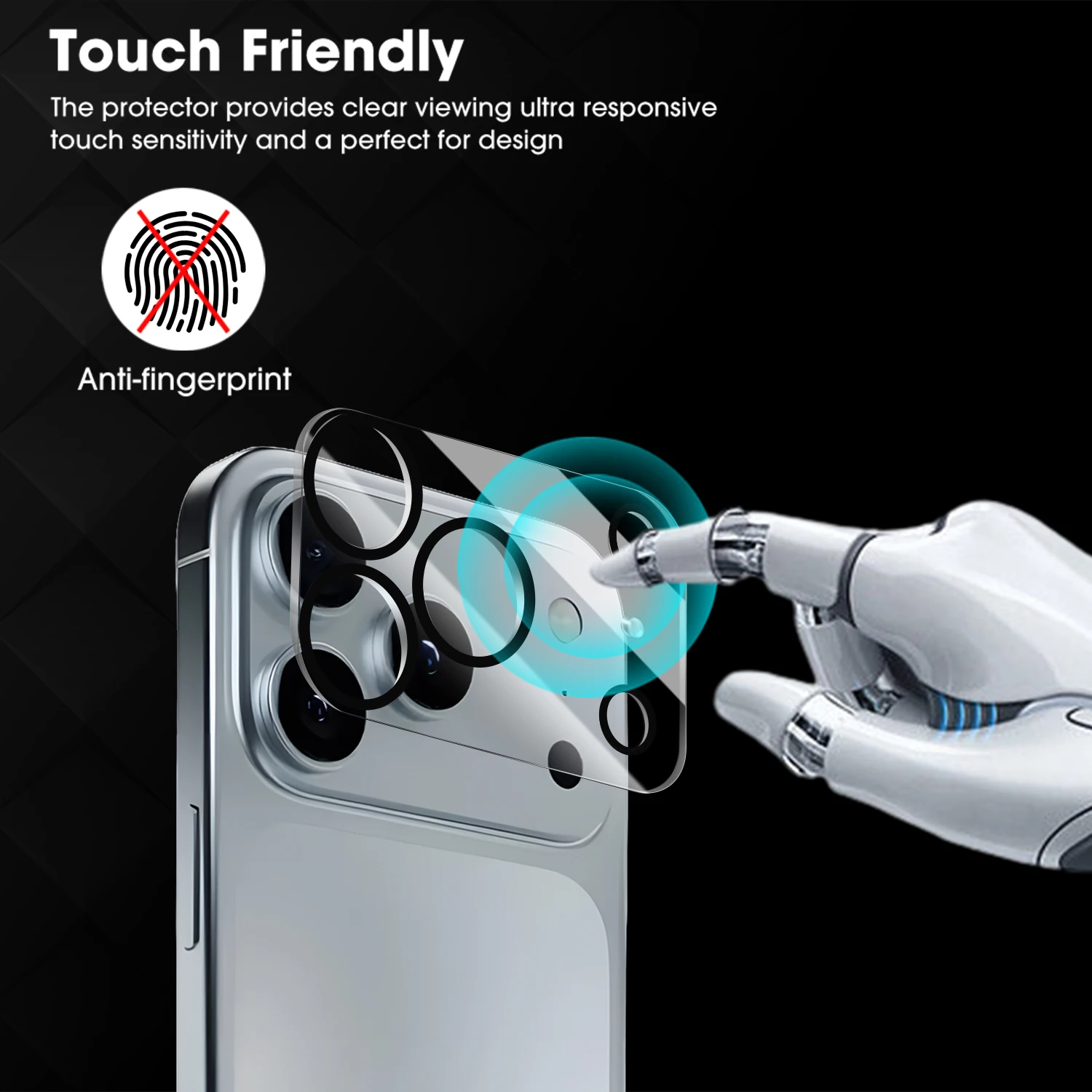 6-in-1 Tempered Glass Screen and Lens Protector with 9H Hardness
