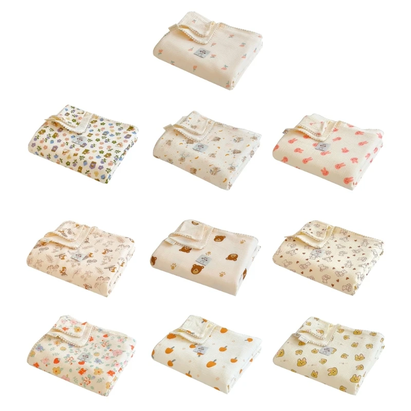 

Cotton Baby Blanket Newborn 4-layer Cotton Quilts Absorbent Swaddles Blanket Breathable Stroller Cover Shower Gift P31B