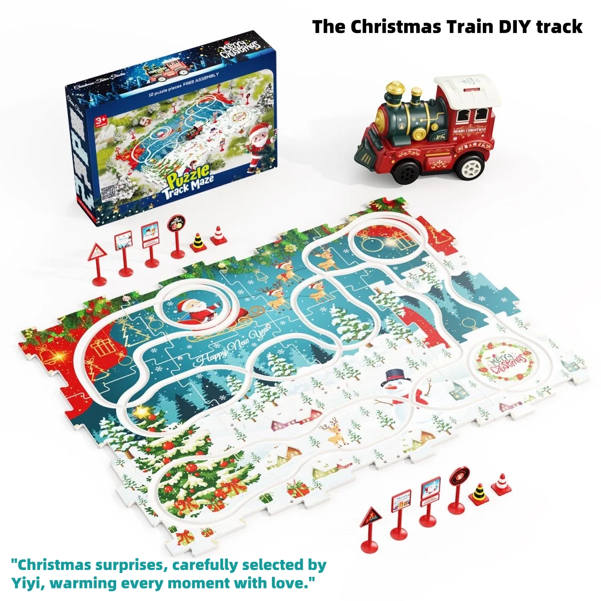 construction track car toy car puzzle DIY toys mini plastic jigsaw puzzle children track train cars