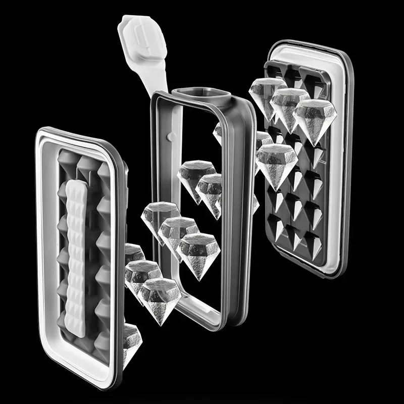 Ice cube mold Plastic Whiskey ice hockey food grade large capacity storage box Homemade ice cube mold 5