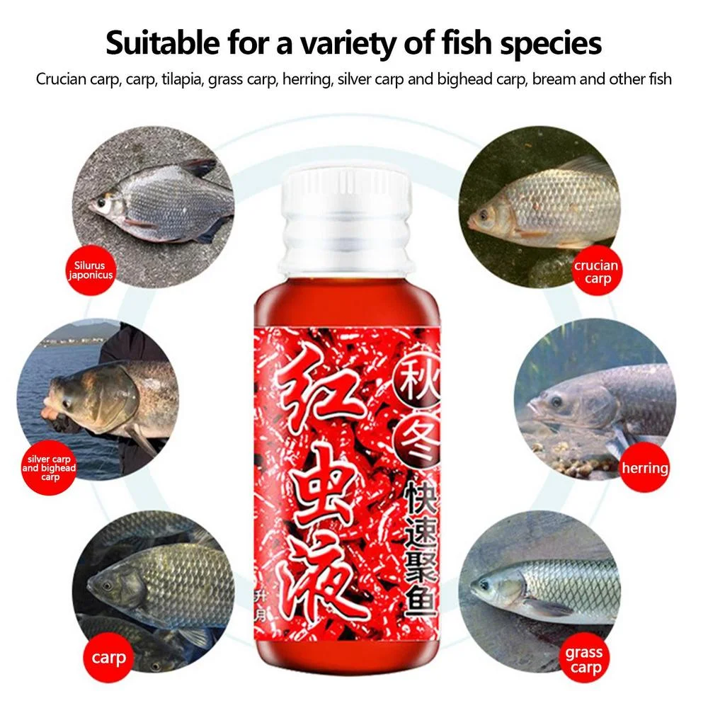 Strong Fish Attractant Concentrated Blood Worm Scent Red Worm Liquid Spray  Flavor Additive Fishy Trout Fishing Accessories