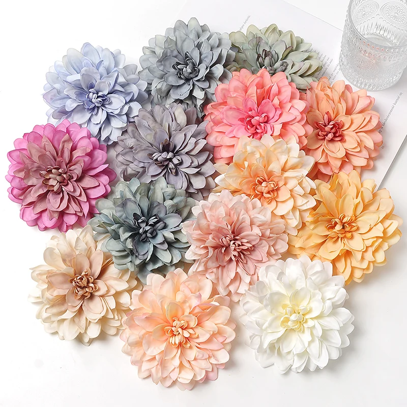 3Pcs Artificial Snowy Flower 11cm Silk Flower Head Home Decoration Wedding Decor DIY Bridal Chest Flower Party Accessories