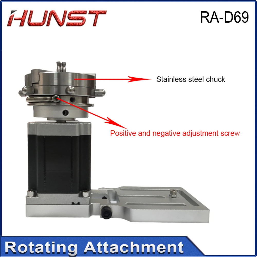 Hunst D69 CNC Router Laser Marking Machine Rotary Axis Chuck for Ring Bracelet  Jewelry Engraving Auto Lock Rotary Attachment — view 4