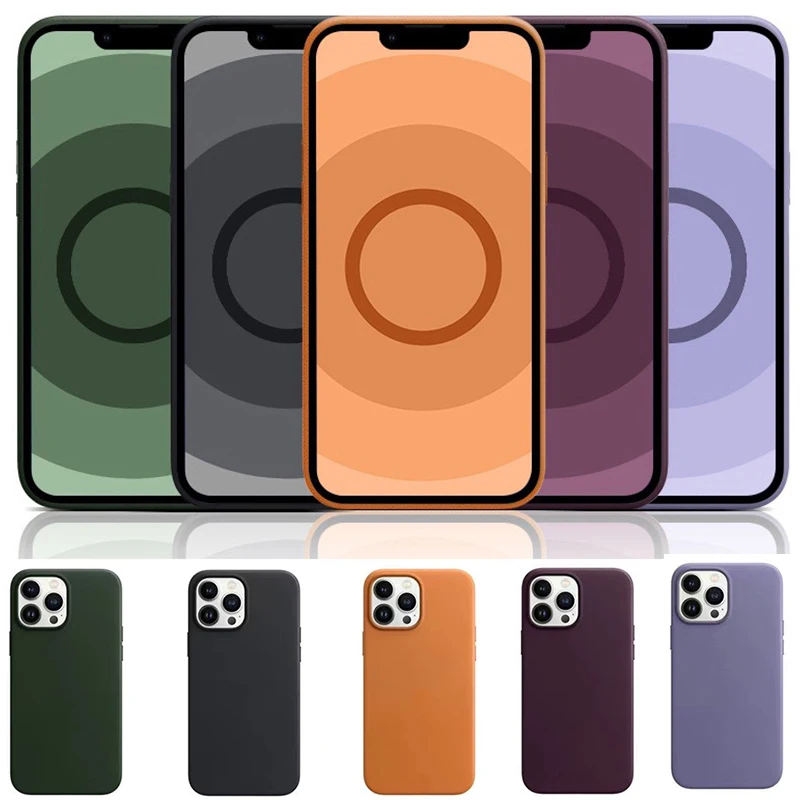 iphone 11 Pro Max  cover For Magsafe Magnet Wireless Charging Animation Original Leather Case Cover Drop Protect Shockproof For iPhone 13 Pro Max 12 Mini iphone 11 Pro Max wallet case