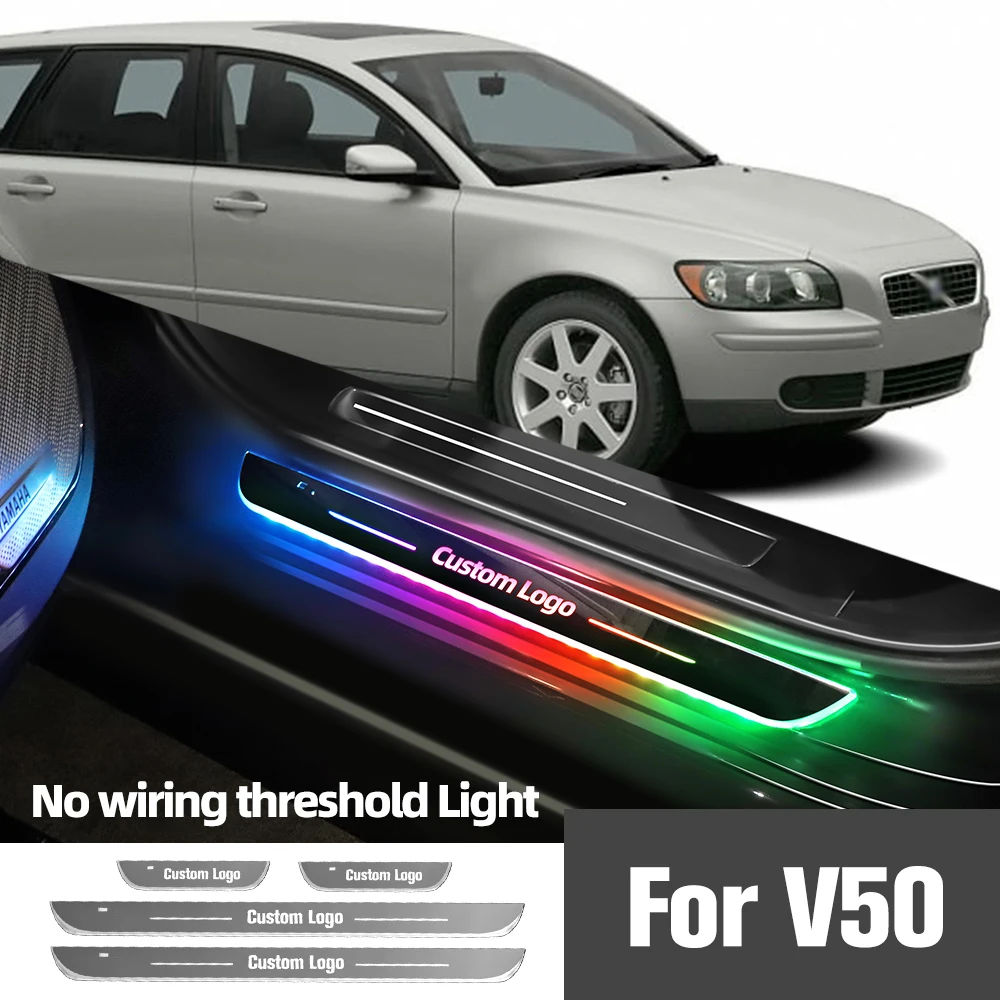 

For Volvo V50 2004-2012 2008 2009 2010 2011 Car Door Sill Light Customized Logo LED Welcome Threshold Pedal Lamp Accessories