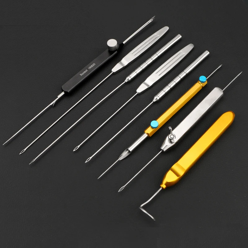 Facial tissue line carving guide needle lifting embedding guide needle puncture and skin lifting tool