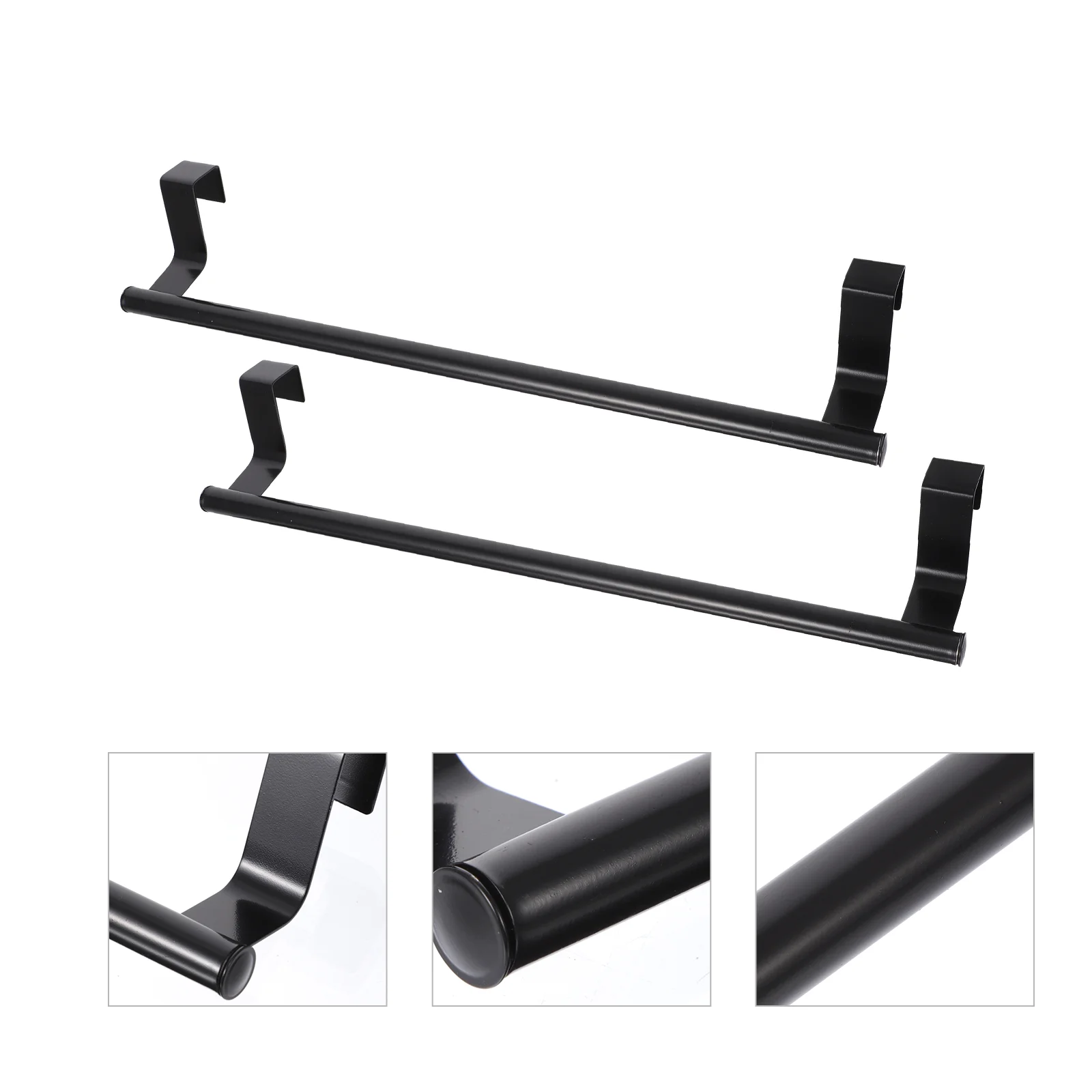 

2 Pcs Door Towel Rack Bathroom Bars Racks Wall-mounted Holders Stainless Steel