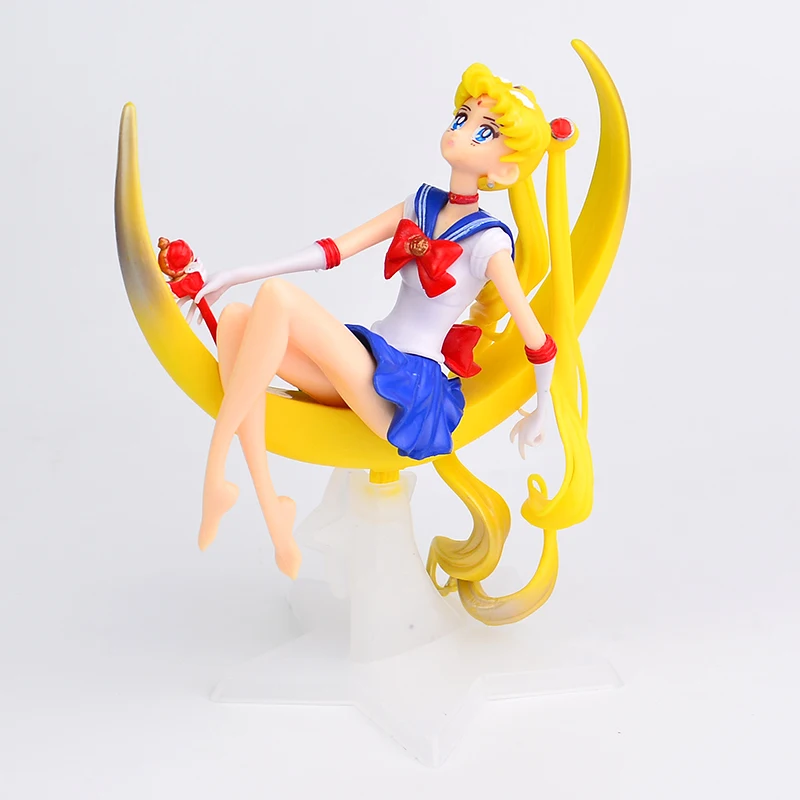 Neue Cartoon 23cm Anime Sailor Moon Tsukino Actionfigur mit Flügeln Spielzeugpuppe Kuchendekoration PVC-Modell Mädchengeschenk für Kinder – Detail 15