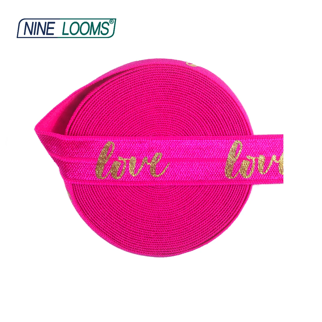 Neun Webstühle Folien druck falten über elastischen Feind 5/8 "15mm Herz Braut Spandex Band Braut Handgelenk Haar gummi DIY Näh besatz 2 5 10 Yard – Detail 17