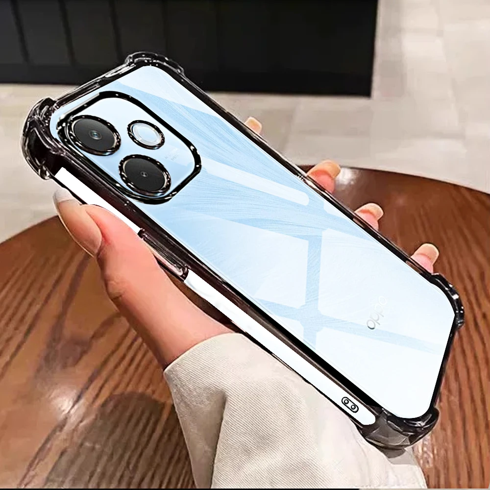 Sleek Transparent Black Phone Case with Clear Back - Soft TPU Protective Camera Cover