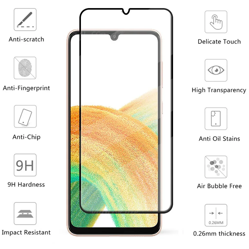 Premium Tempered Glass Screen Protector with Full Coverage and Lens Protection