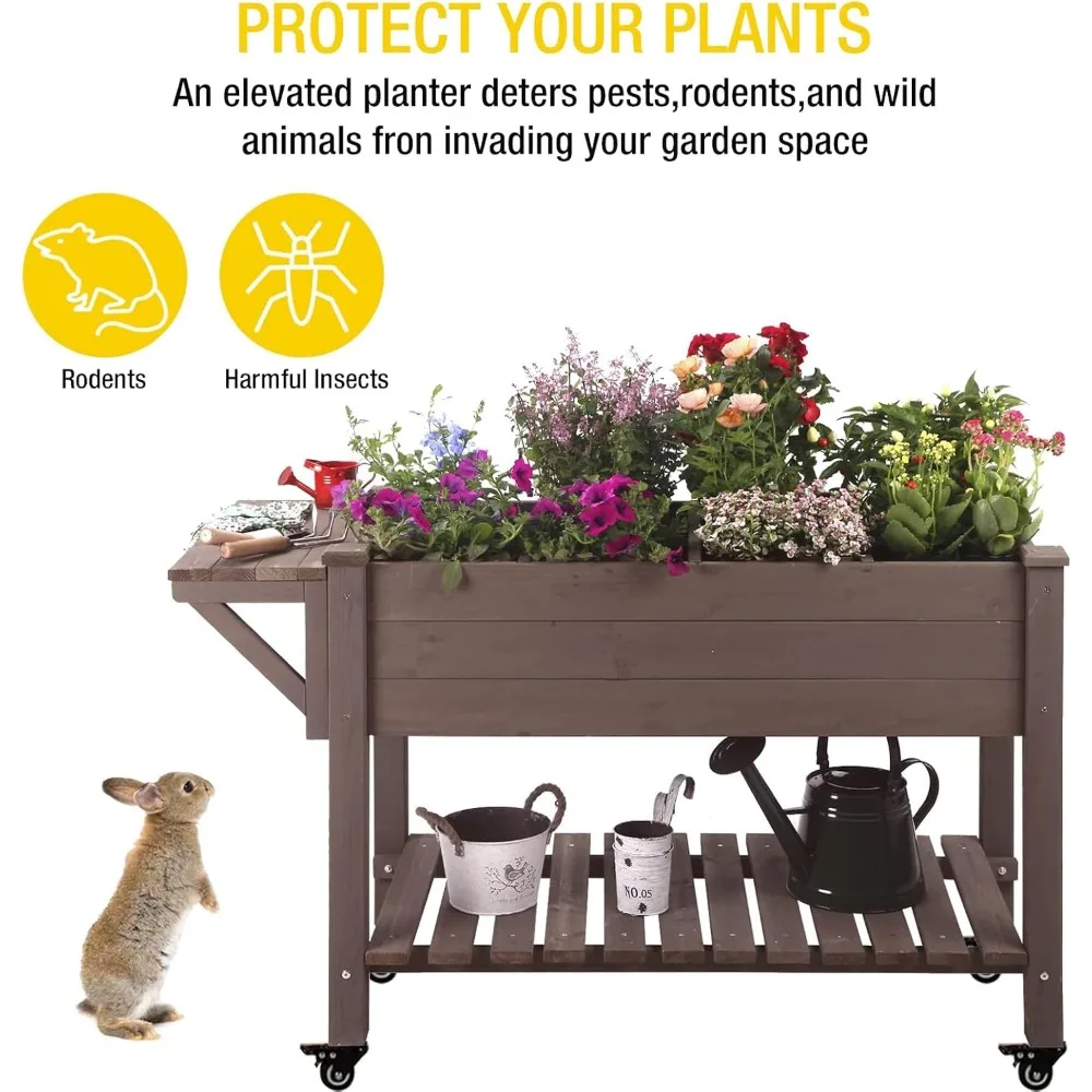 Aivituvin Raised Garden Bed on Wheels 5