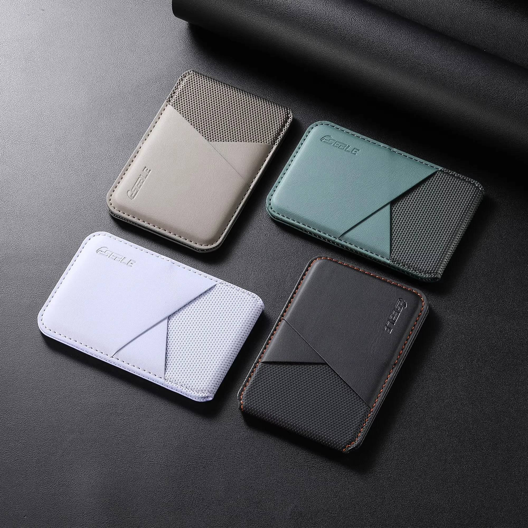 Leather Magnetic Card Holder with RFID Protection