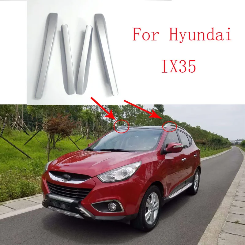 Car Exterior Parts Hyundai Tucson IX35 Tucson 2011-2015 Panoramic sunroof front and rear silver roof rack cover Roof rack track end shell cover