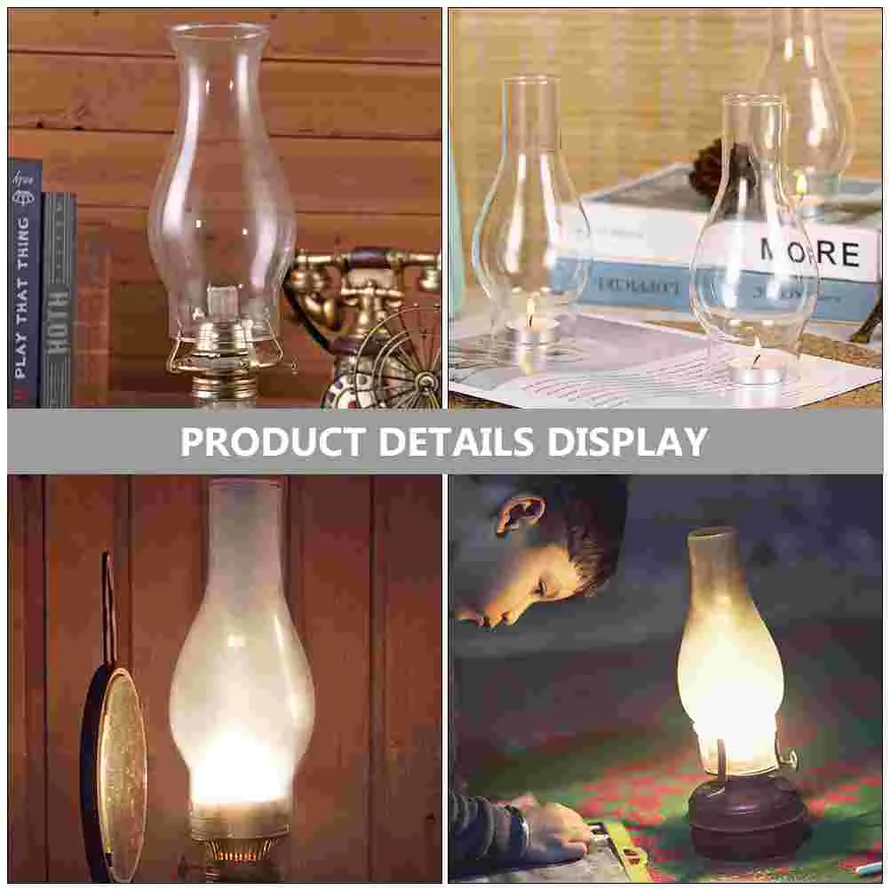 Kerosene Lamp Chimney Oil Lamp Shade Glass Windproof Lampshade Clear Glass Lampshade