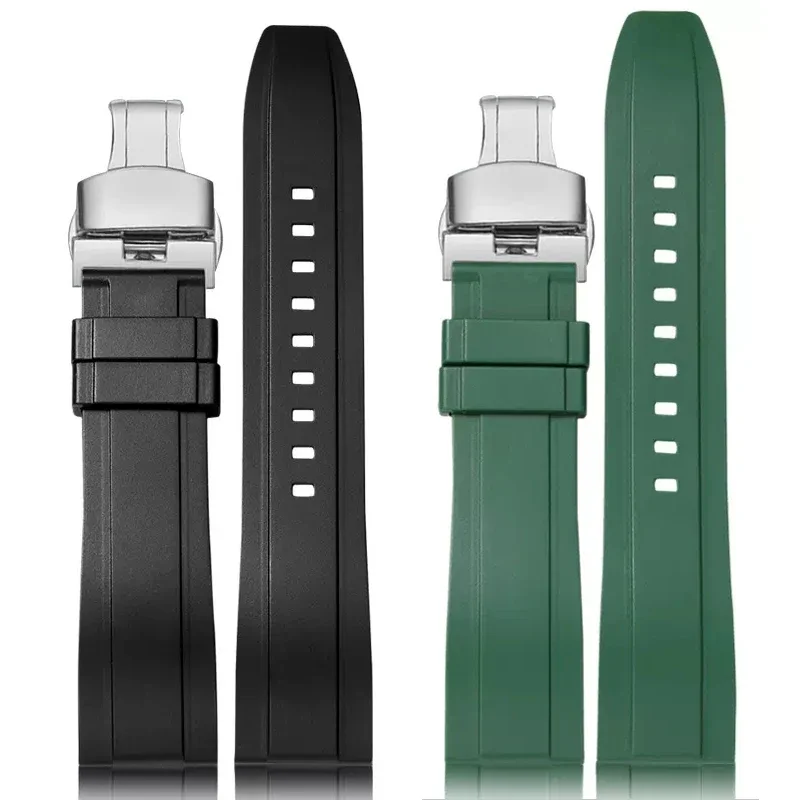 Cinturino In Gomma Fluorurata Per Citizen Rolex Green Submariner Omega Tissot Mido Seiko Bracciale Orologio In Silicone Impermeabile 20Mm 22Mm