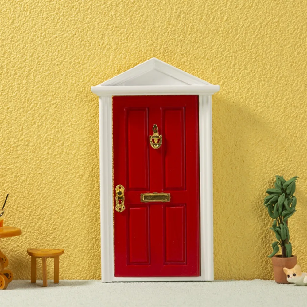 Miniature Wood Elf Door Tooth Fairy Door Mini House Accessories Pretend Play Toy Gift for Kids Furniture Simulation Miniatures miniature figurines miniature house kit